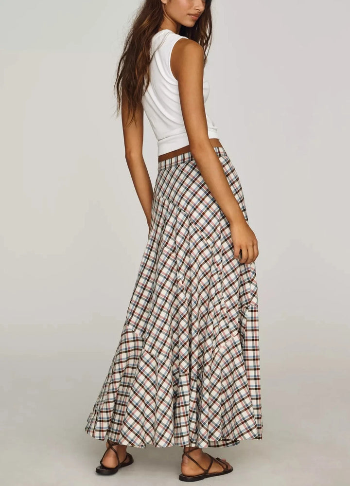 By Anthropologie Women's Olivette Plaid Maxi Skirt
