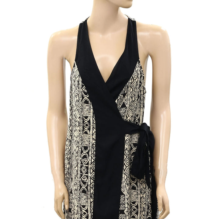 Ecote Urban Outfitters Aztec Print Whitney Wrap Midi Dress