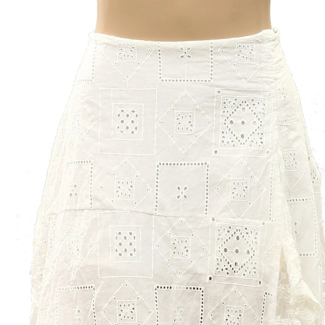 Free People Eyelet Embroidered Lace Midi Skirt
