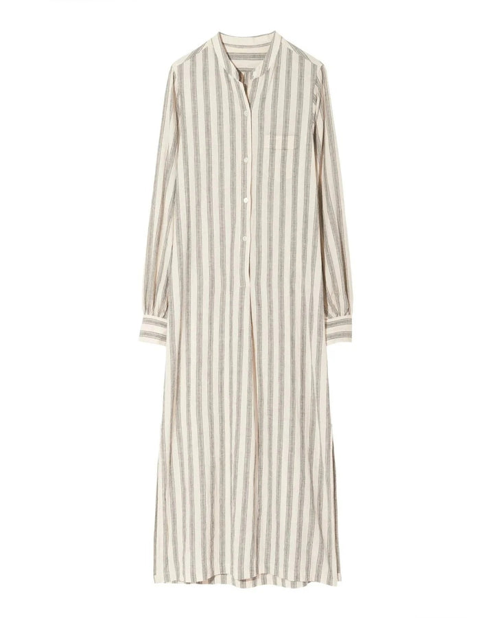 NILI LOTAN Malia Striped Print Midi Shirt Dress
