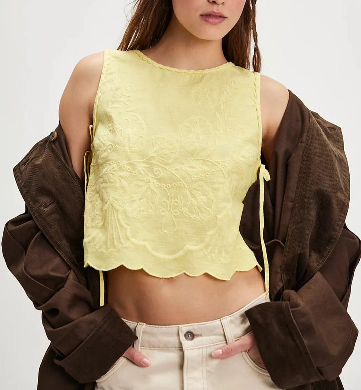Free People Faded Gardens Tank Cropped Top