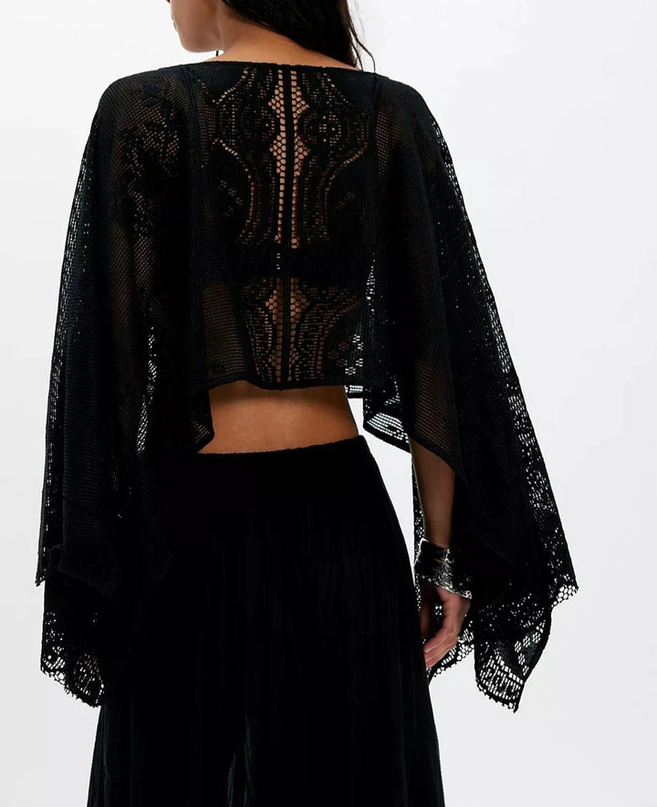 Free People Elsa Poncho Cropped Top