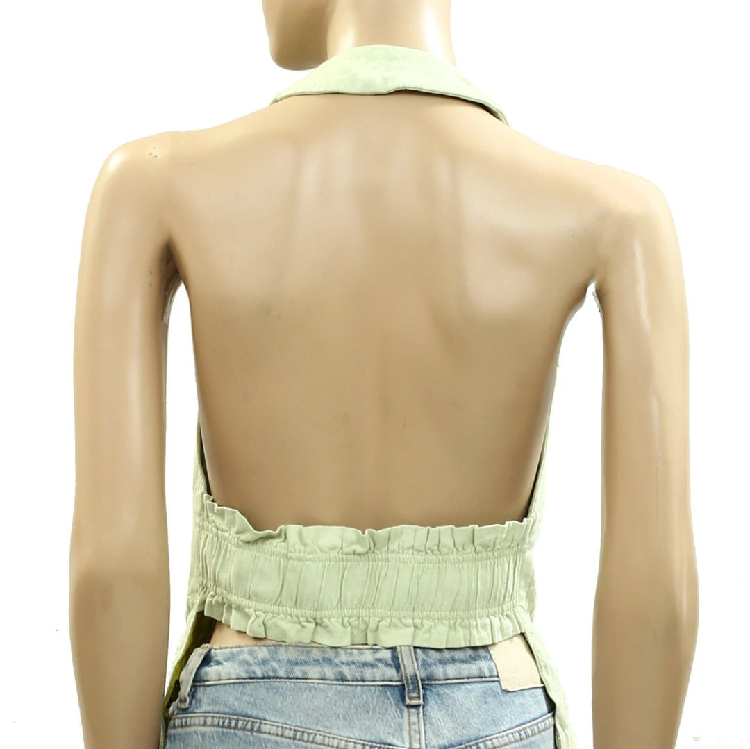 Free People Vera Vest Solid Blouse Top
