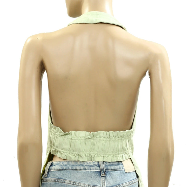 Free People Vera Vest Solid Blouse Top