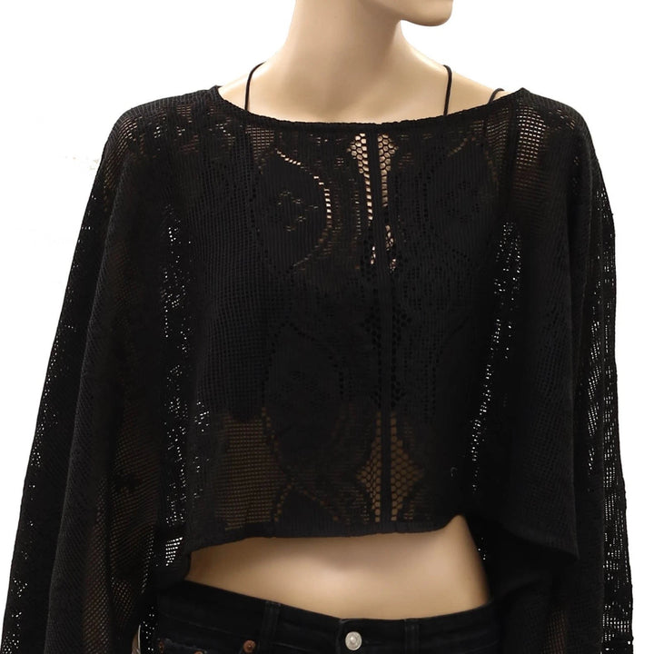 Free People Elsa Poncho Cropped Top