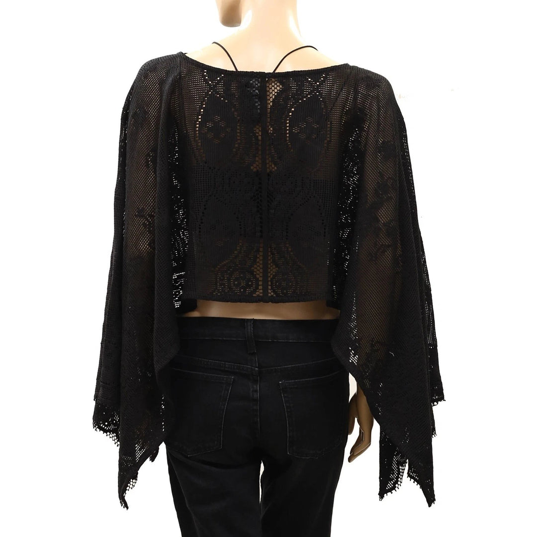 Free People Elsa Poncho Cropped Top