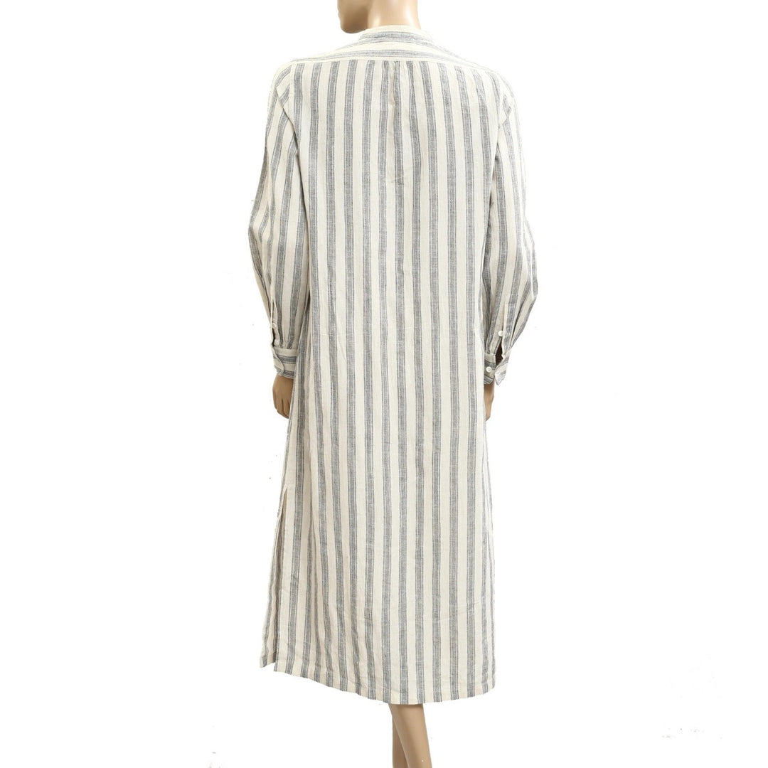 NILI LOTAN Malia Striped Print Midi Shirt Dress