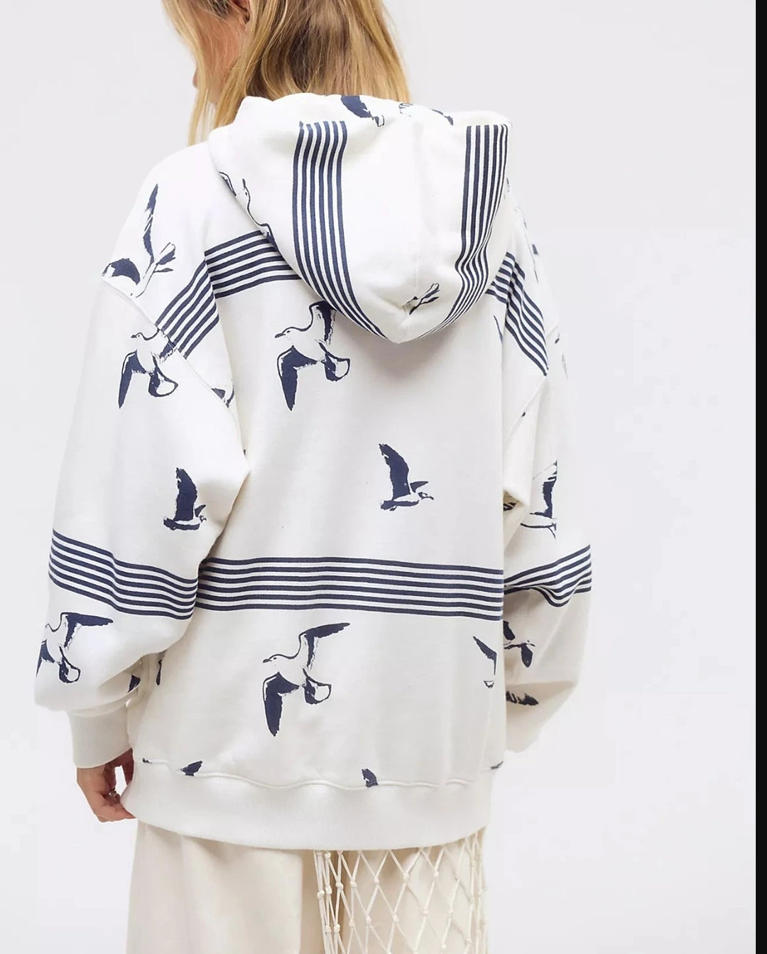 Free People We The Free It's A Vibe Birds Printed Hoodie Top
