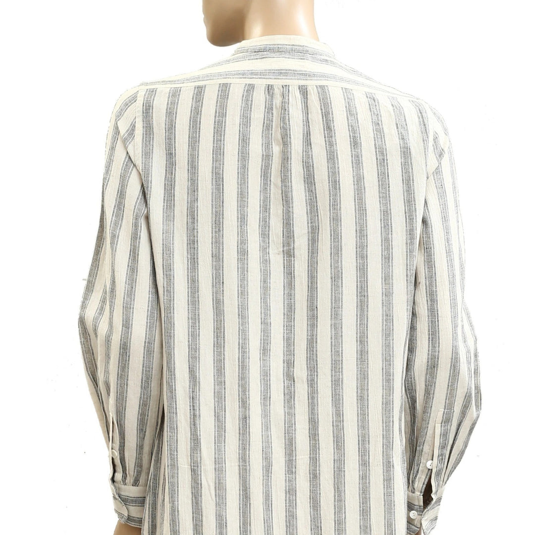 NILI LOTAN Malia Striped Print Midi Shirt Dress