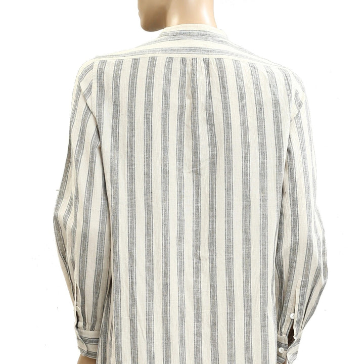 NILI LOTAN Malia Striped Print Midi Shirt Dress