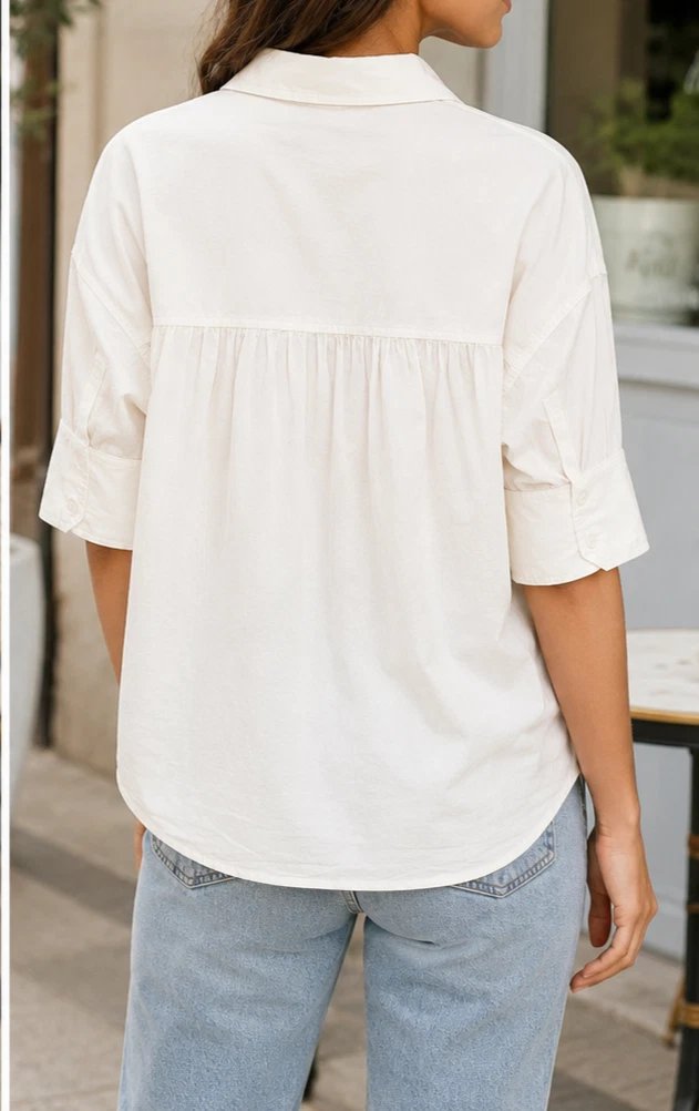 Anthropologie Maeve Women's Short Sleeve Buttondown Shirt Top