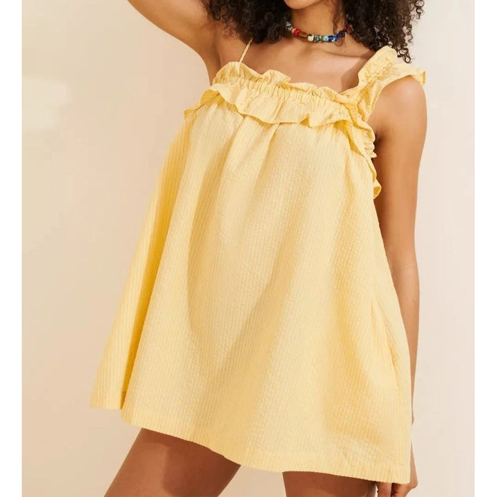 Anthropologie Celandine Ruffle Swing Mini Dress