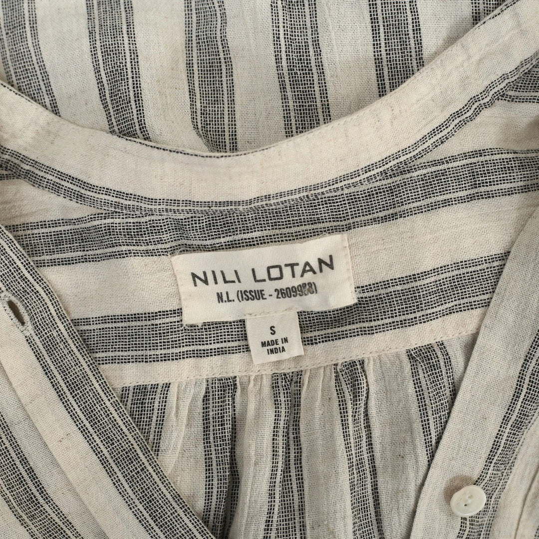 NILI LOTAN Malia Striped Print Midi Shirt Dress