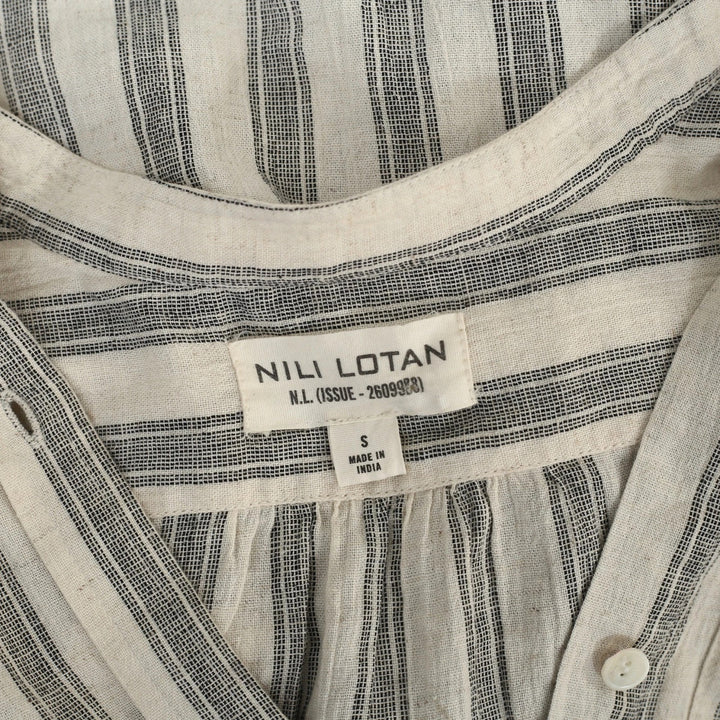 NILI LOTAN Malia Striped Print Midi Shirt Dress