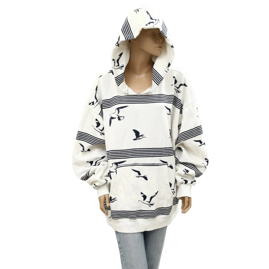 Free People We The Free It's A Vibe Birds Printed Hoodie Top