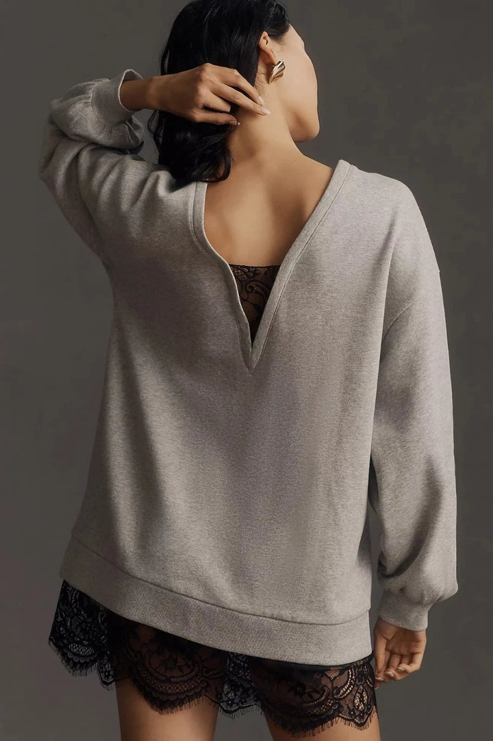 Anthropologie Pilcro Crew Lace Pullover Sweatshirt Top