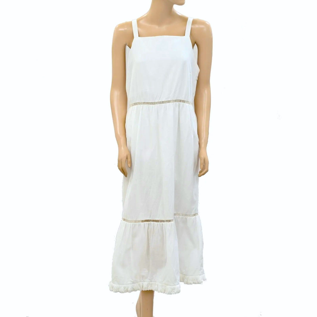 Sea New York Solid Cotton White Lace Maxi Long Dress White Chocolate Couture Sea New York Solid Cotton White Lace Maxi Long Dress White Chocolate Couture