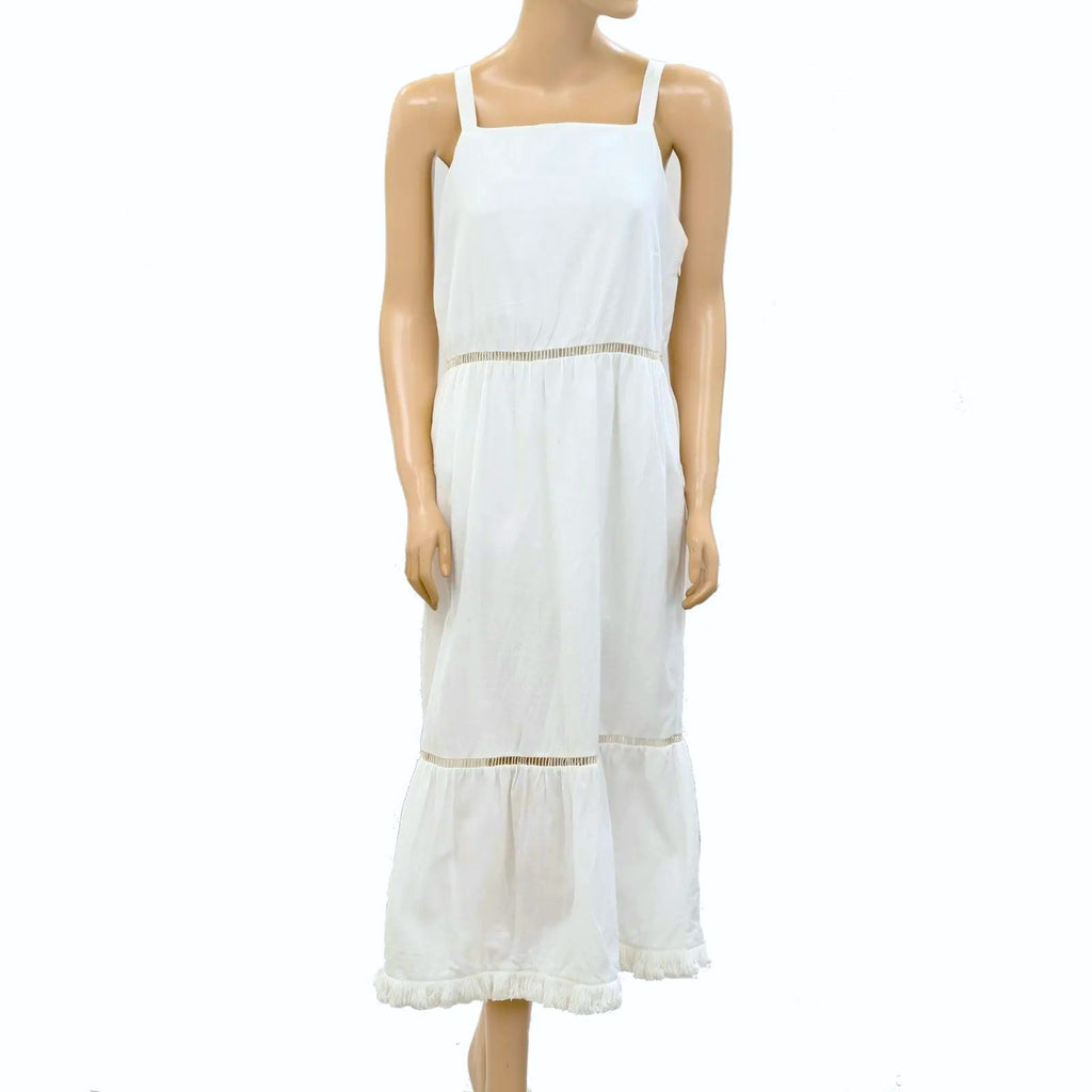 Sea New York Solid Cotton White Lace Maxi Long Dress White Chocolate Couture Sea New York Solid Cotton White Lace Maxi Long Dress White Chocolate Couture