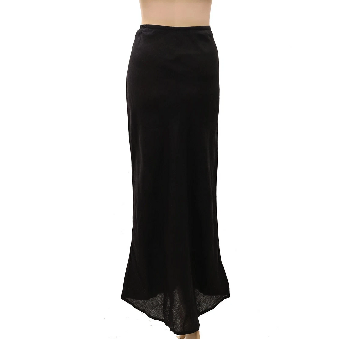 James Perse Los Angeles Linen Canvas Midi Skirt