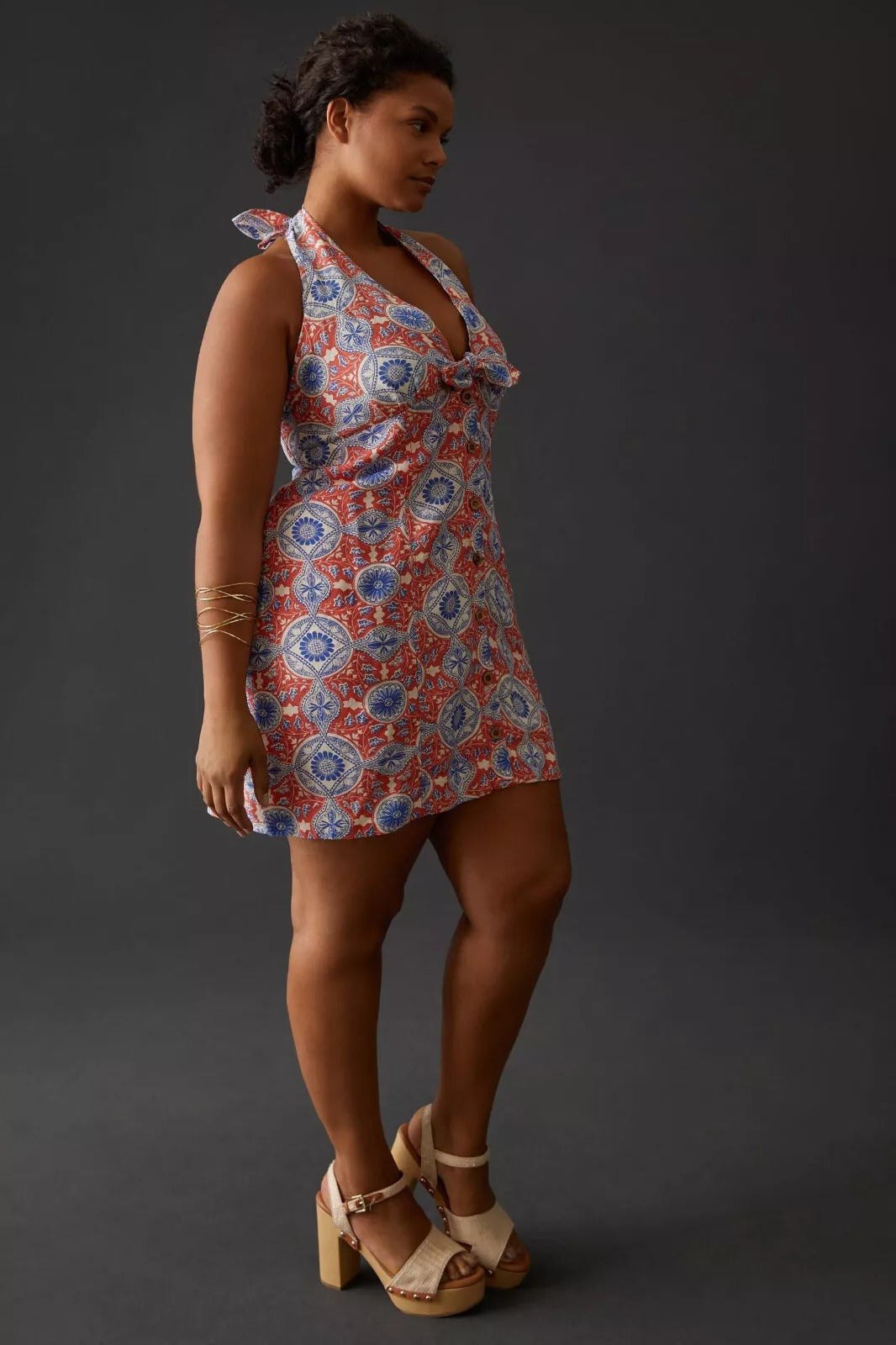 maeve sleeveless halter mini dress Sleeveless Halter Mini Dress
