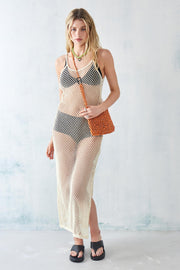 Urban Outfitters UO Fishnet Knit Crochet Beach Coverup Midi Dress