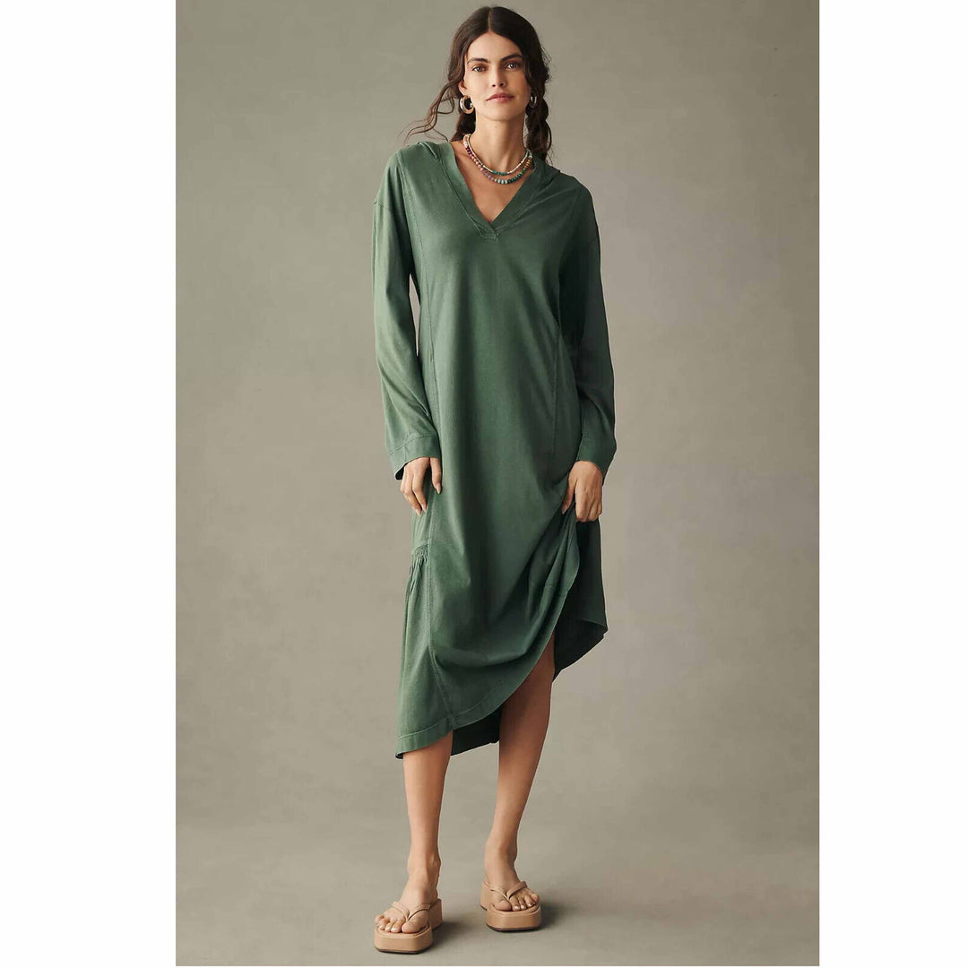 Daily Practice by Anthropologie Long-Sleeve Hooded Midi Dress White Chocolate Couture Daily Practice by Anthropologie Long-Sleeve Hooded Midi Dress White Chocolate Couture