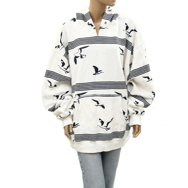 Free People We The Free It's A Vibe Birds Printed Hoodie Top