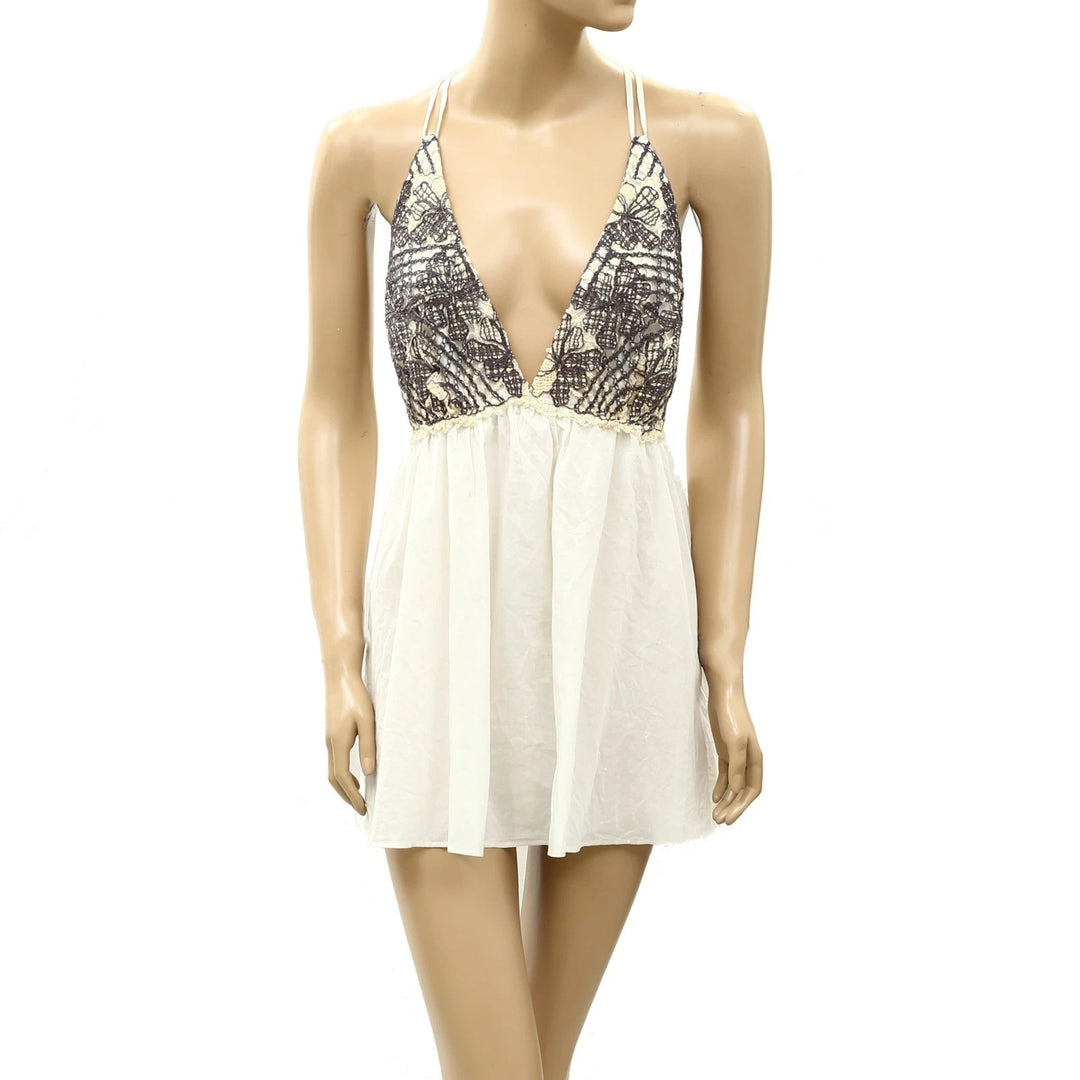 Free People Women's Crochet Babydoll Mini Dress