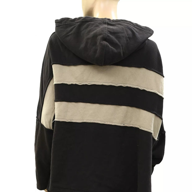 Free People Spotted In Stripes Pullover Hoodie Top