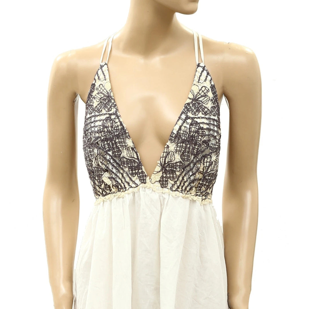 Free People Women's Crochet Babydoll Mini Dress