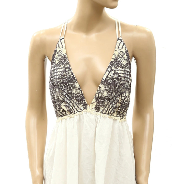 Free People Women's Crochet Babydoll Mini Dress