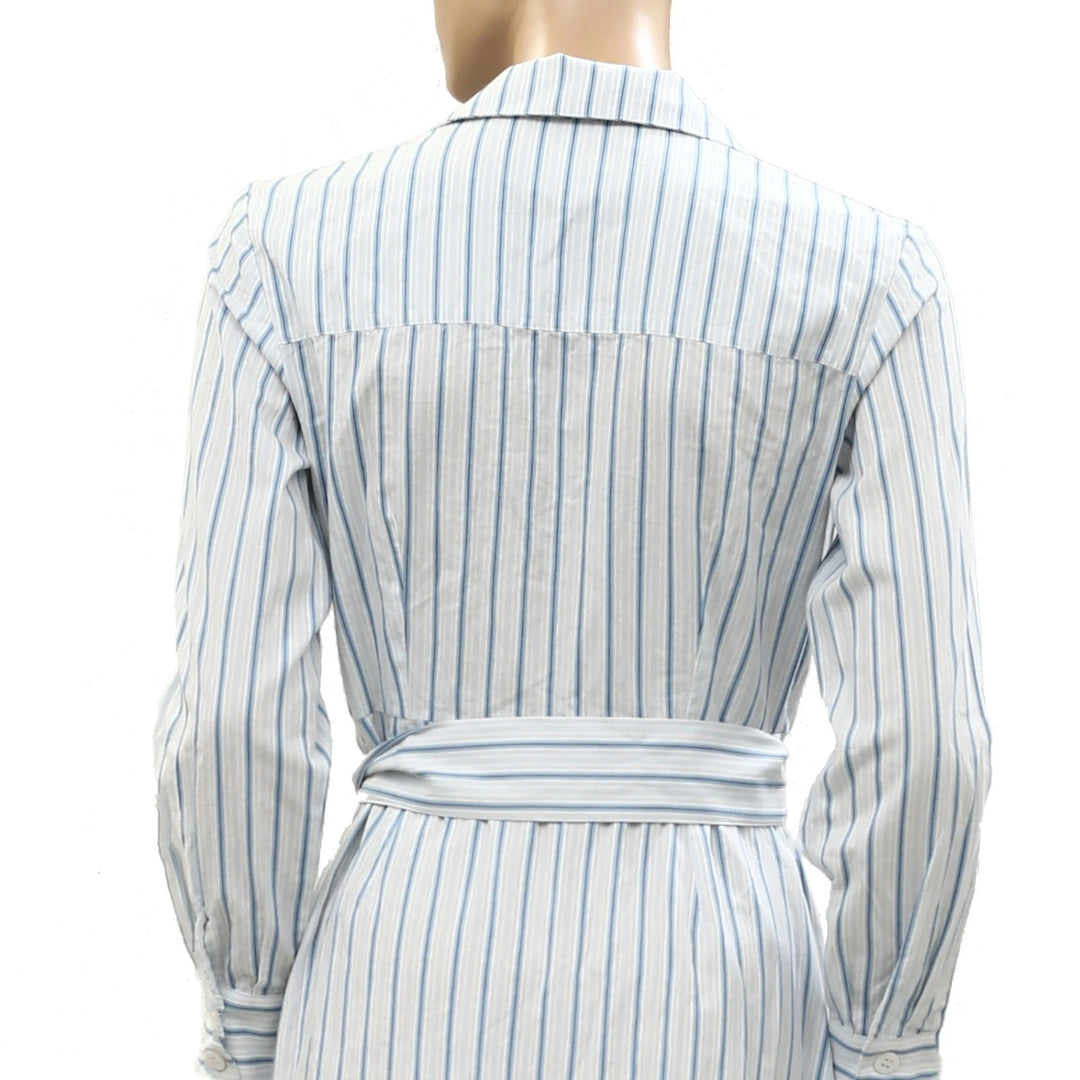 Sezane Wrap Style Striped Printed Midi Dress
