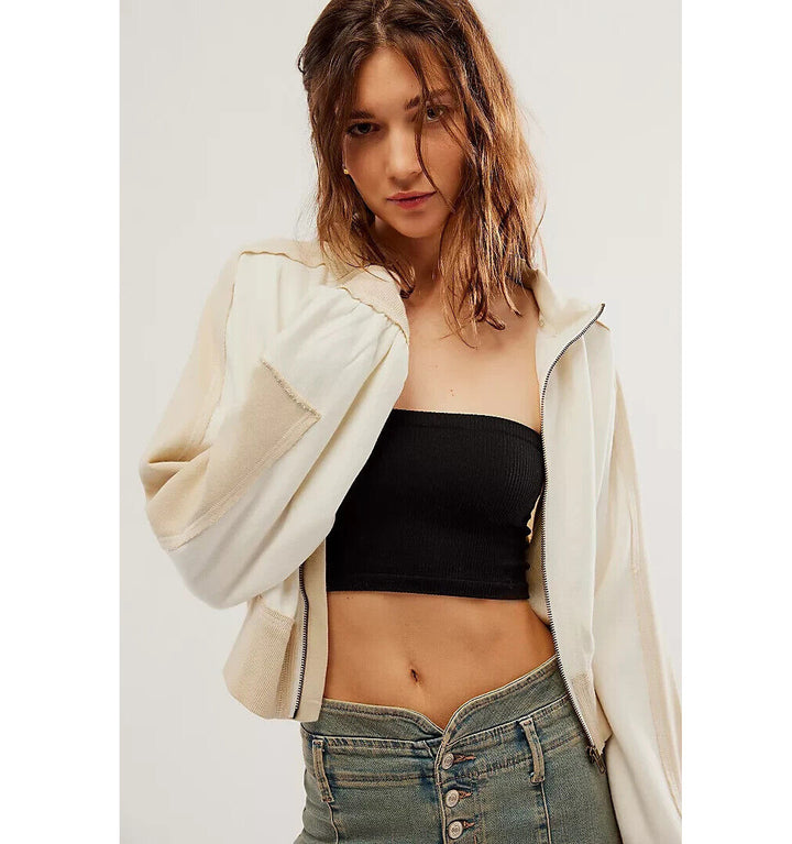 Free People Asher Track Zip Up Jacket Top