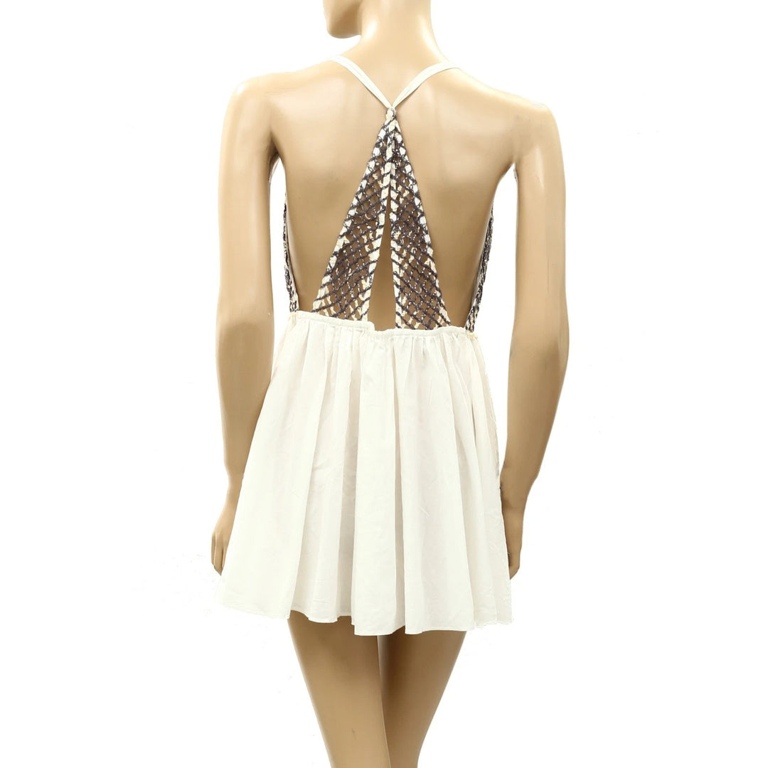 Free People Women's Crochet Babydoll Mini Dress