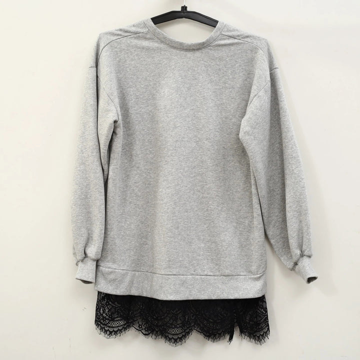 Anthropologie Pilcro Crew Lace Pullover Sweatshirt Top