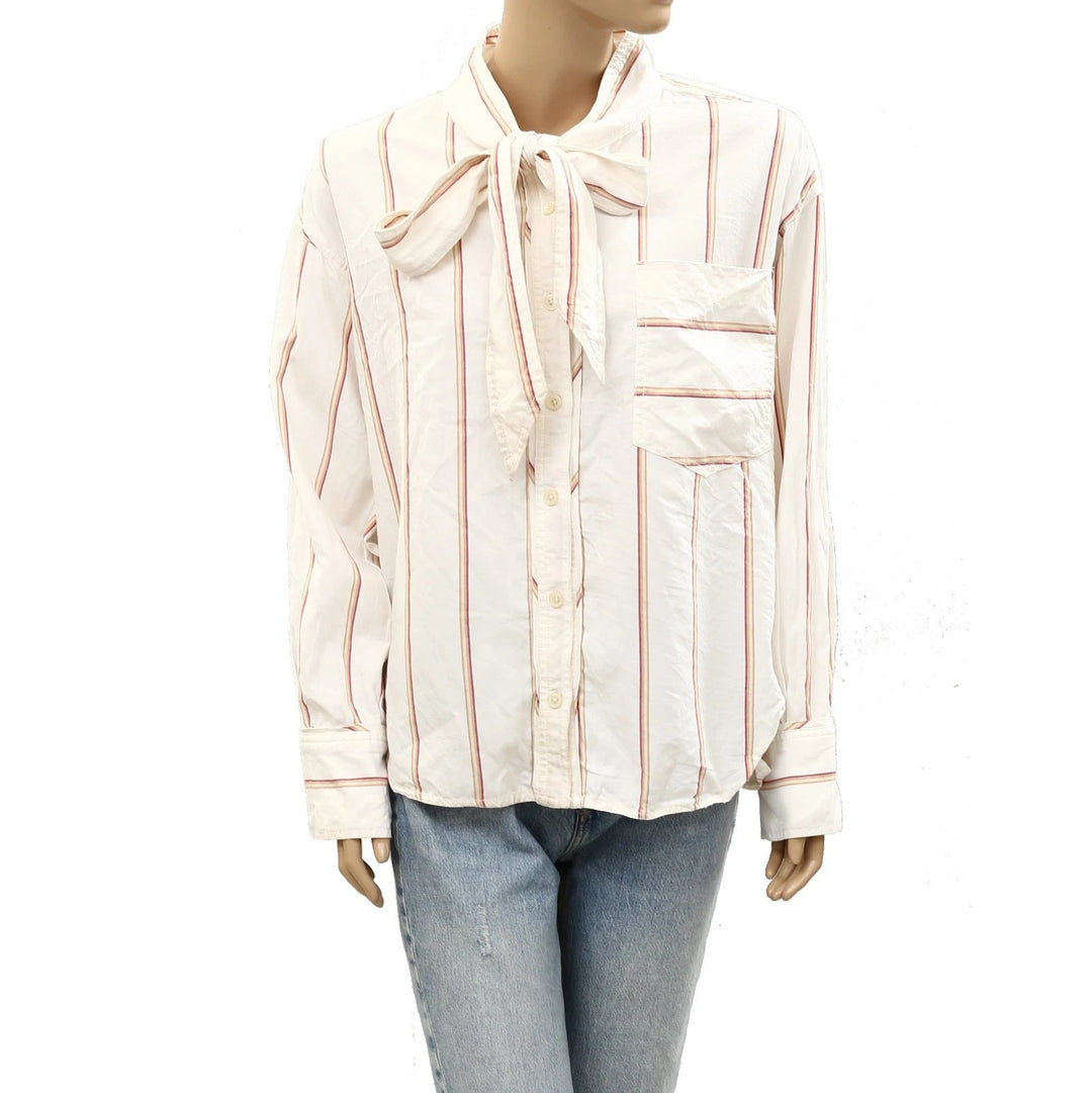 Free People We The Free Tied With a Bow Shirt Top