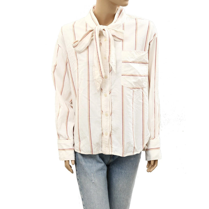 Free People We The Free Tied With a Bow Shirt Top