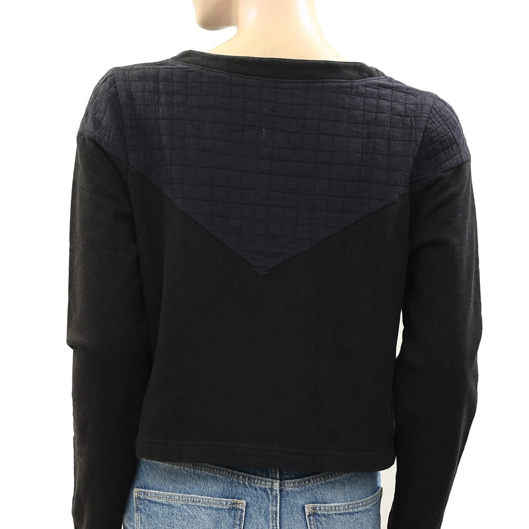 Ecote Urban Outfitters Quilted Cropped Black Jacket Top