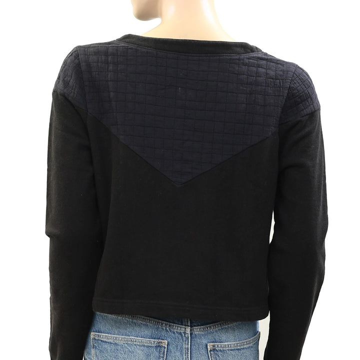 Ecote Urban Outfitters Quilted Cropped Black Jacket Top