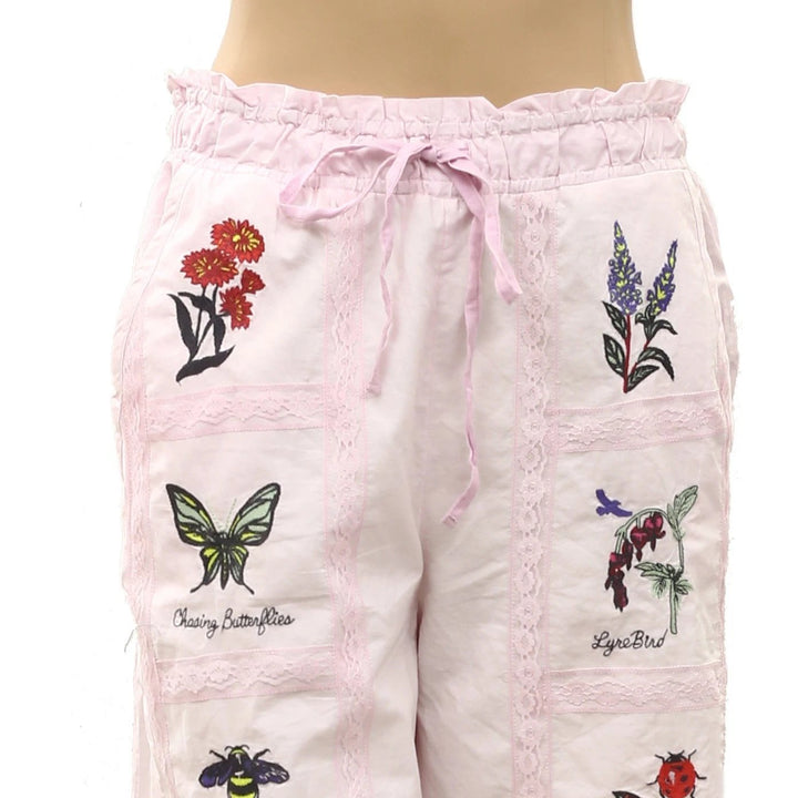 Anthropologie LyreBird Embroidered Bermuda Shorts