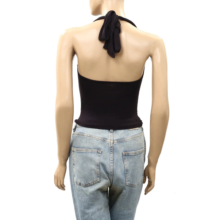 Free People Electric Bloom Halter Blouse Top
