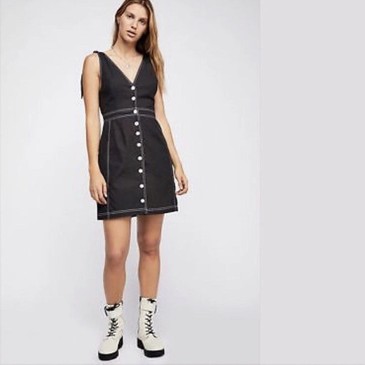 Free People London Town Overall Mini Dress