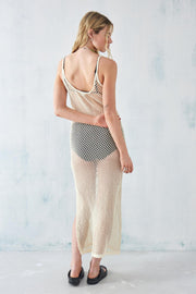 Urban Outfitters UO Fishnet Knit Crochet Beach Coverup Midi Dress