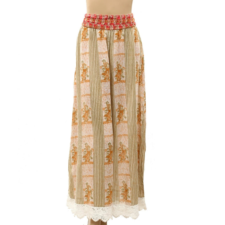 Free People Floral & Stripe Printed Trouser Pants