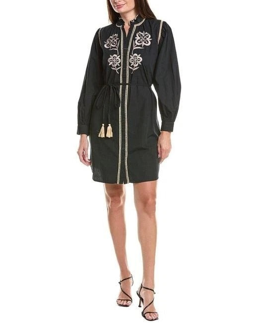 Julia Jordan Embroidered Mini Shirt Dress