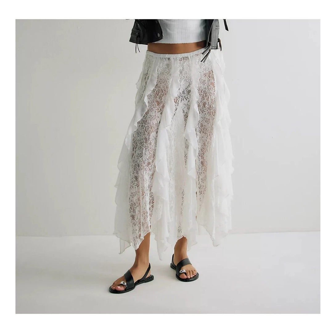 Free People Intimately Candy Calling Maxi Slip Skirt