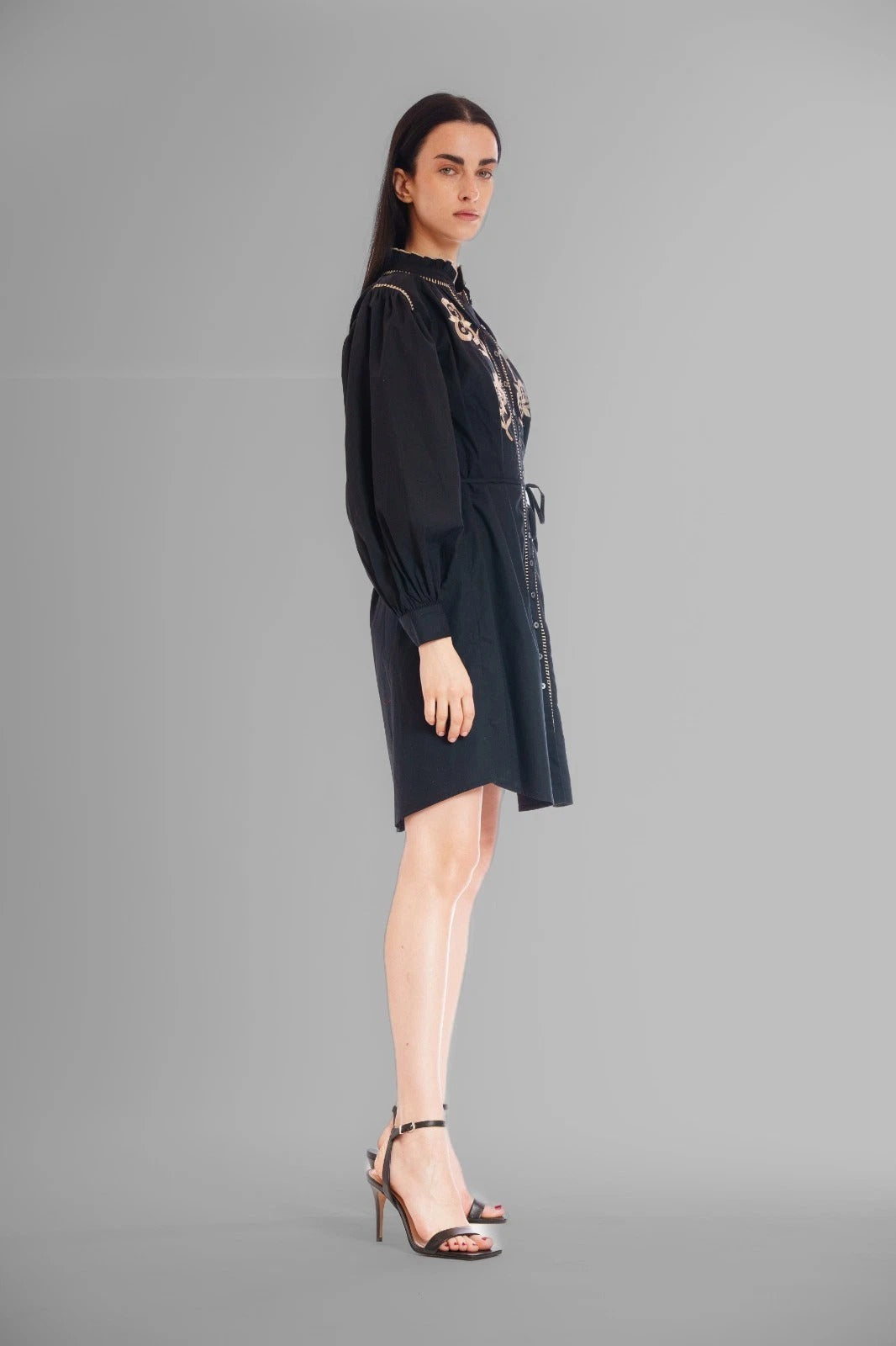 Julia Jordan Embroidered Mini Shirt Dress