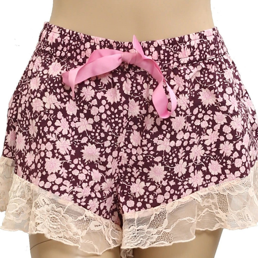 By Anthropologie Lace-Trim Pyjama Shorts