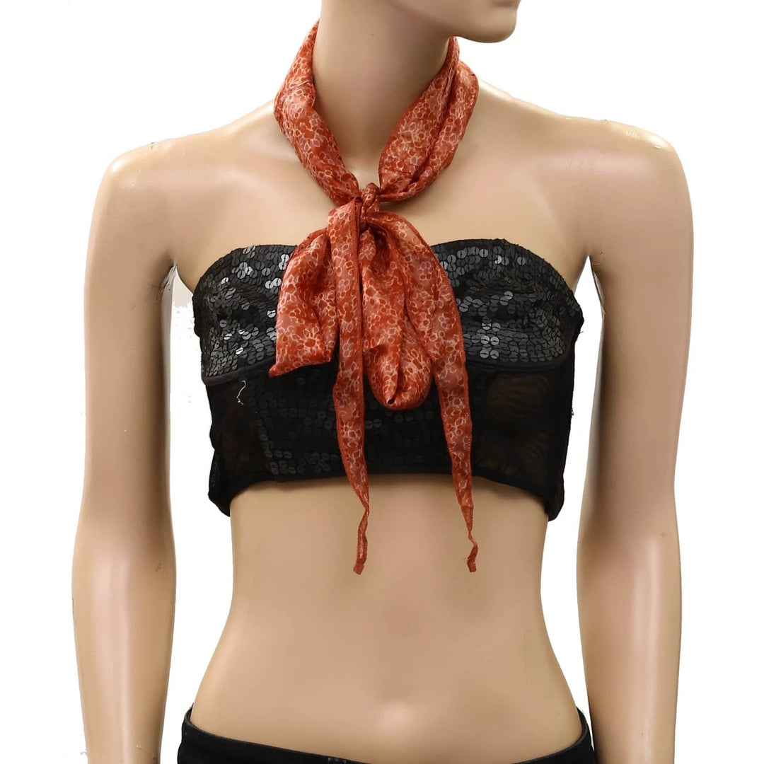 Free People Tilly Skinny Silk Convertible Scarf Neck Handbag Print