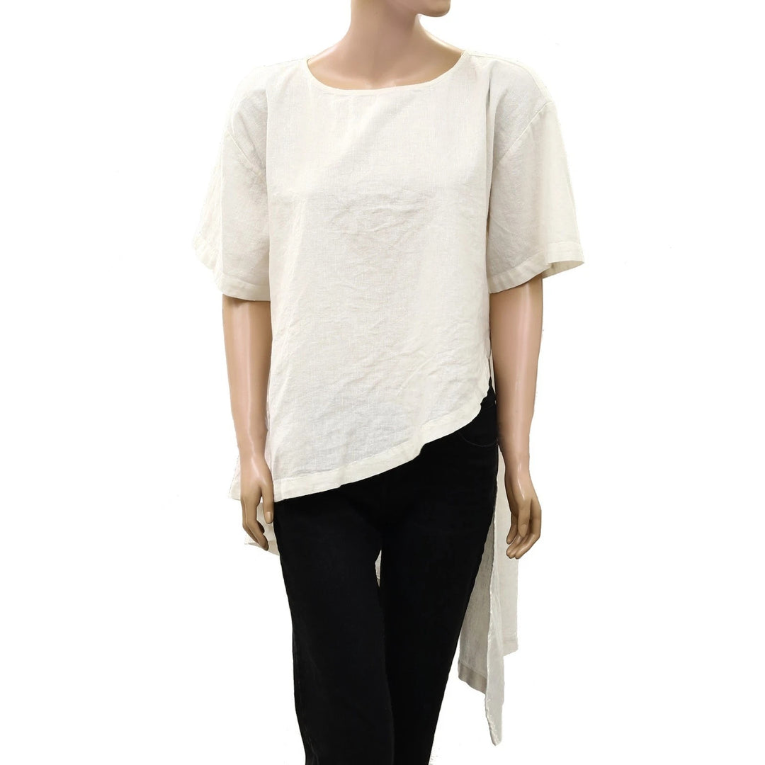 Free People Free-est Alina Cotton-Linen Short-Sleeve Top